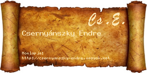 Csernyánszky Endre névjegykártya